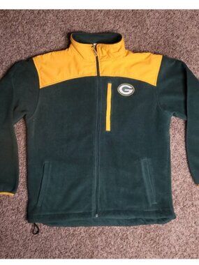 NFL Team Apparel Green Bay Packers Fleece Lined Jacket Zip Up Men's Medium